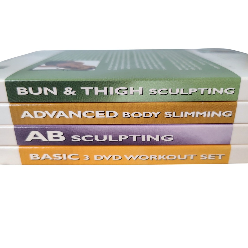 Winsor Pilates Womens 4 DVD Set Ab Bun Thigh Advanced Sculpting Multicolor Y2K